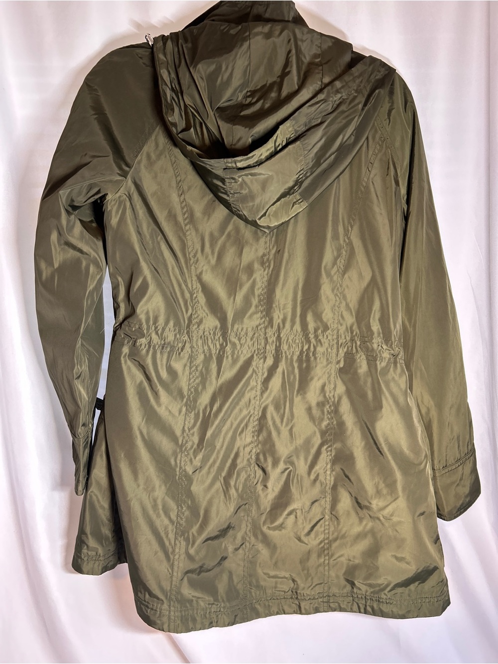 Michael Kors Women’s Olive Green Hooded Anorak Rain Jacket Utility Coat Size med - Picture 12 of 15